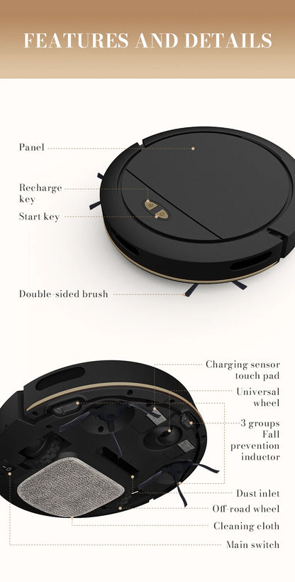 3-in-1 Intelligent Robot Vacuum Cleaner – Sweep, Mop & APP Control