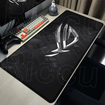 Black Anime XXL Gaming Mouse Pad – Lock Edge, HD Print, Anti-Slip Desk Mat, Multiple Sizes