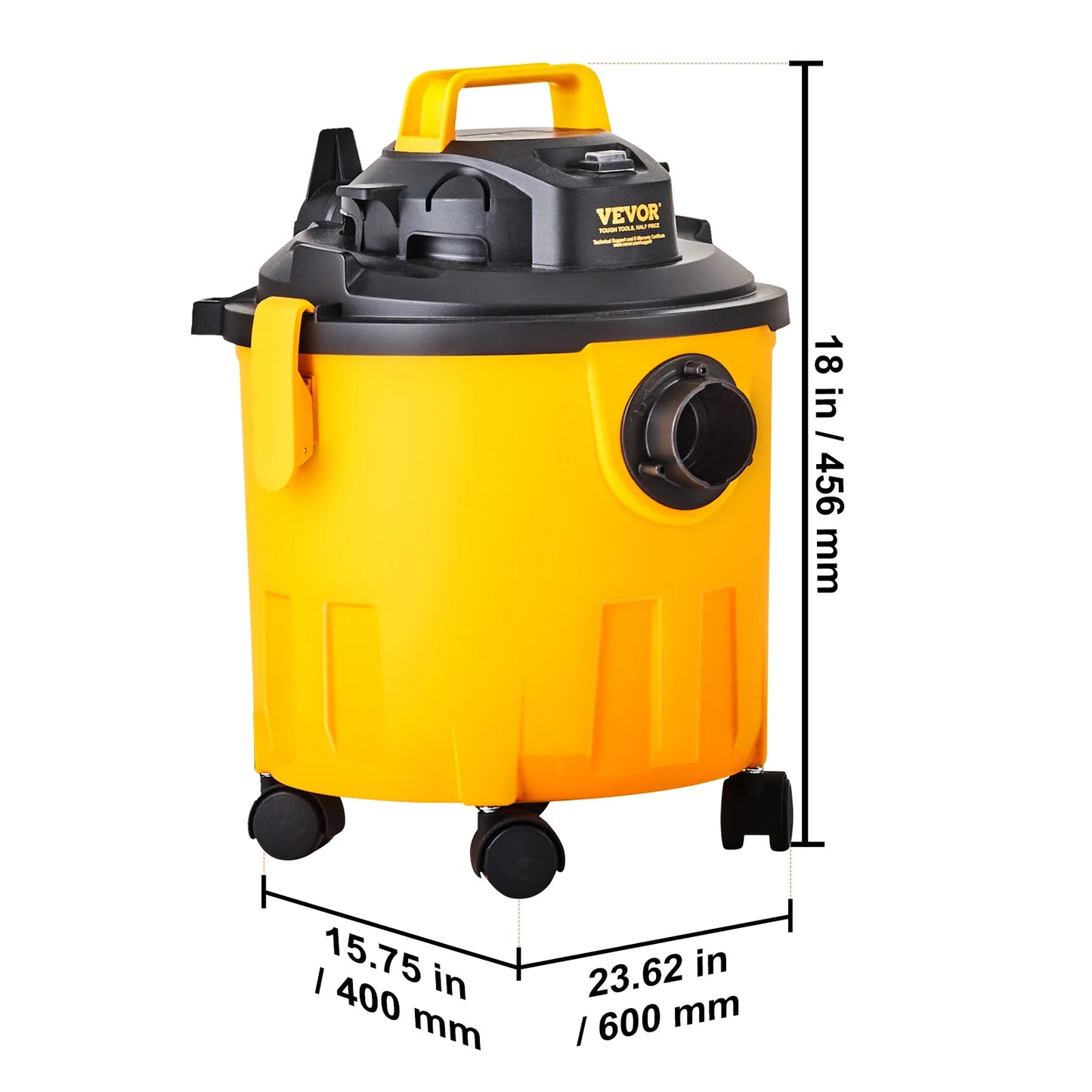 SucceBuy Stainless Steel Wet & Dry Shop Vacuum – Powerful Suction for Carpet, Debris & Pet Hair
