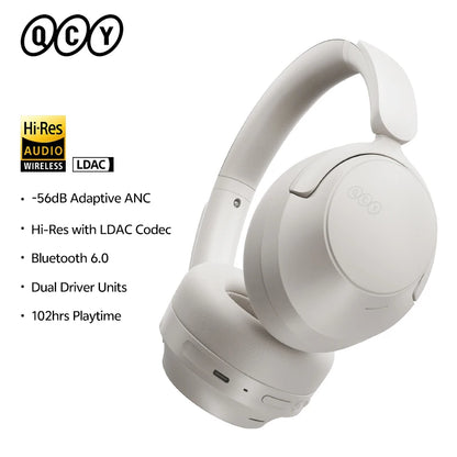 QCY H3S ANC Over-Ear Headphones – -56dB, LDAC, Dual Driver, Bluetooth 6.0, 102Hrs