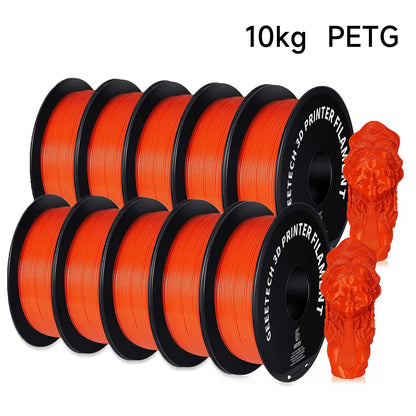 Geeetech PETG Filament – 10 Rolls x 1KG, 1.75mm, Vacuum Packed, for FDM 3D Printers