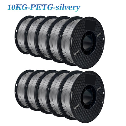 3D Printer Filament Bundle – 10KG, 1.75mm PLA / PETG, 10 Rolls, Mixed Colors & Materials, Fast Ship