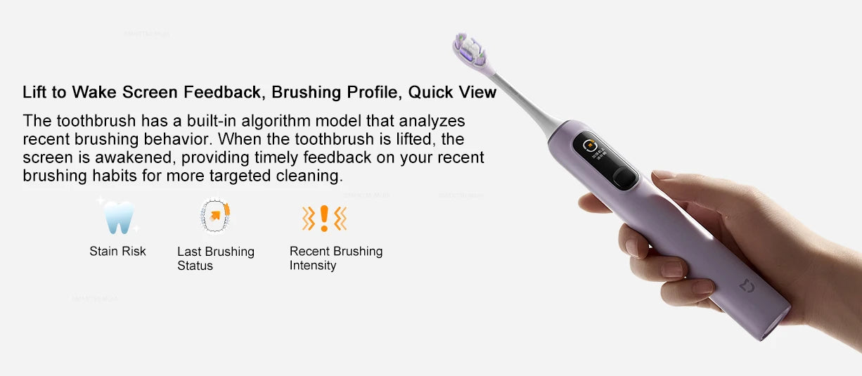 MIJIA Sonic Electric Toothbrush Pro – Smart 4 Modes, LED Screen, Travel Lock, IPX8, Long Battery Life