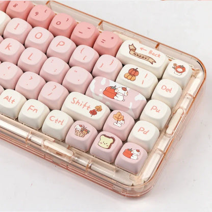 MOA Profile Cute Fall Puppy Gradient Keycap Set – Mechanical Keyboard