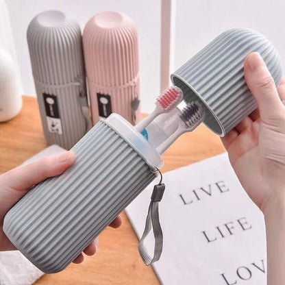 Portable Toothbrush & Toothpaste Holder Case – Travel & Camping Storage Box