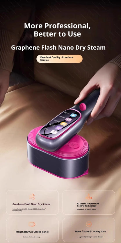 Mini Portable Steam Iron – Handheld Garment Steamer, Wet & Dry, Foldable | EU Plug | CENRR