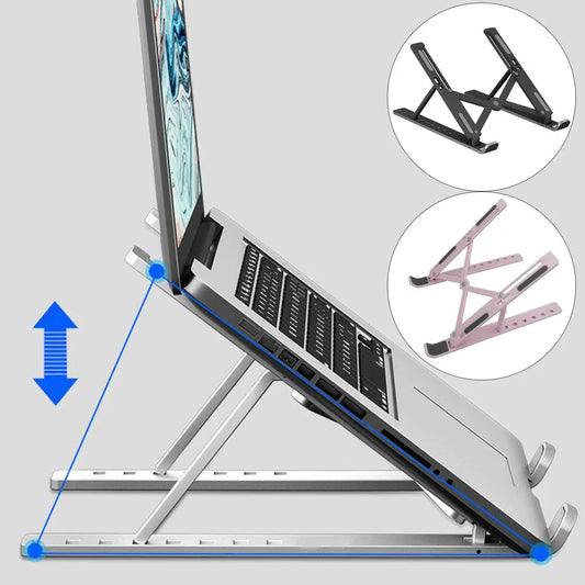 Adjustable Foldable Laptop Stand 7-Level – Portable ABS Holder for MacBook, iPad, Lenovo, Tablet