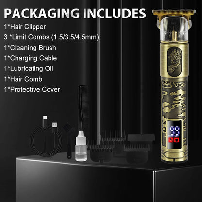 SEJOY Professional Hair Clipper – Cordless, Adjustable, Gold | EU Version