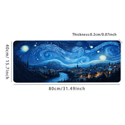 Night Starry Sky Galaxy Mouse Pad – Large Rubber Anti-Slip Gaming Deskmat, Keyboard Pad