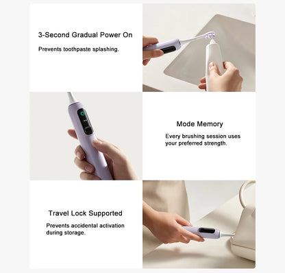 MIJIA Sonic Electric Toothbrush Pro – Smart 4 Modes, LED Screen, Travel Lock, IPX8, Long Battery Life