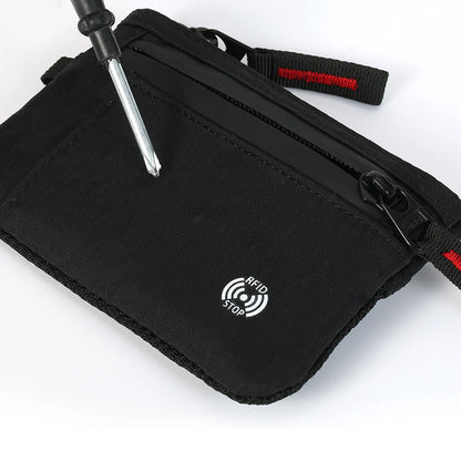 RFID Blocking Nylon Card Holder with Carabiner & Coin Purse