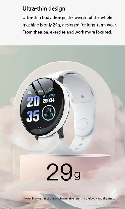 R.E.D. Shopping D18 Smartwatch with circular color screen, multi-sport modes, call and music control, wearable electronics.