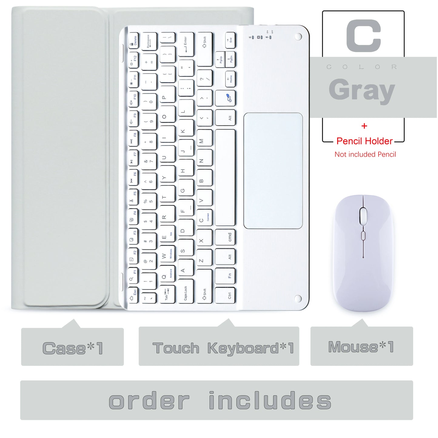 Wireless Magic Keyboard & Mouse Case for iPad Pro 11/13, Air 11/13, iPad 7-10 Gen – Bluetooth, Touchpad