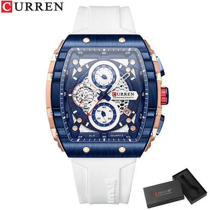 CURREN Men's Fashion Watch – Unique Square Design, Luxury Quartz Sport, Waterproof