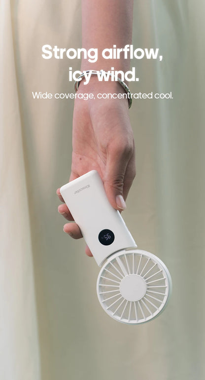 Portable Folding Handheld Fan | 1800mAh | 4-Speed | LED Display | Rechargeable | Outdoor Travel