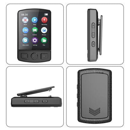 Portable Bluetooth 5.2 MP3/MP4 Music Player – 1.8" Screen, FM Radio, E-Book, Recorder, Clip Sport Walkman
