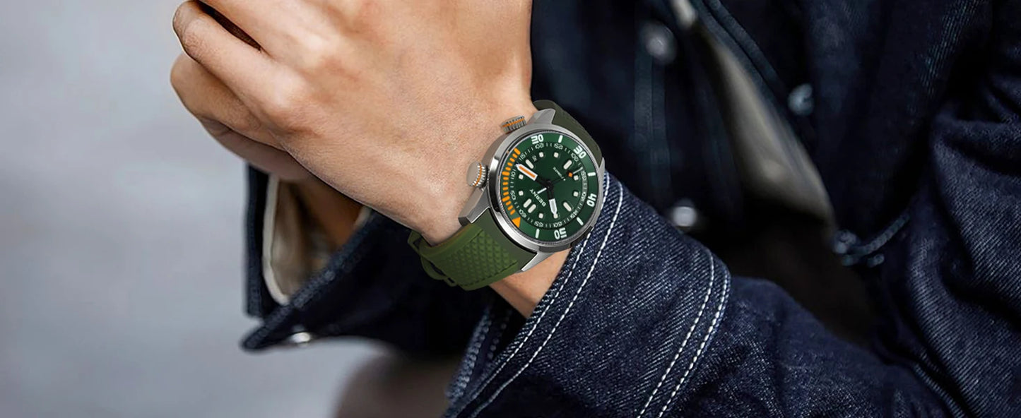 BERNY Automatic Dive Watch – Sapphire Crystal, 200M Water Resistant, NH35 Movement