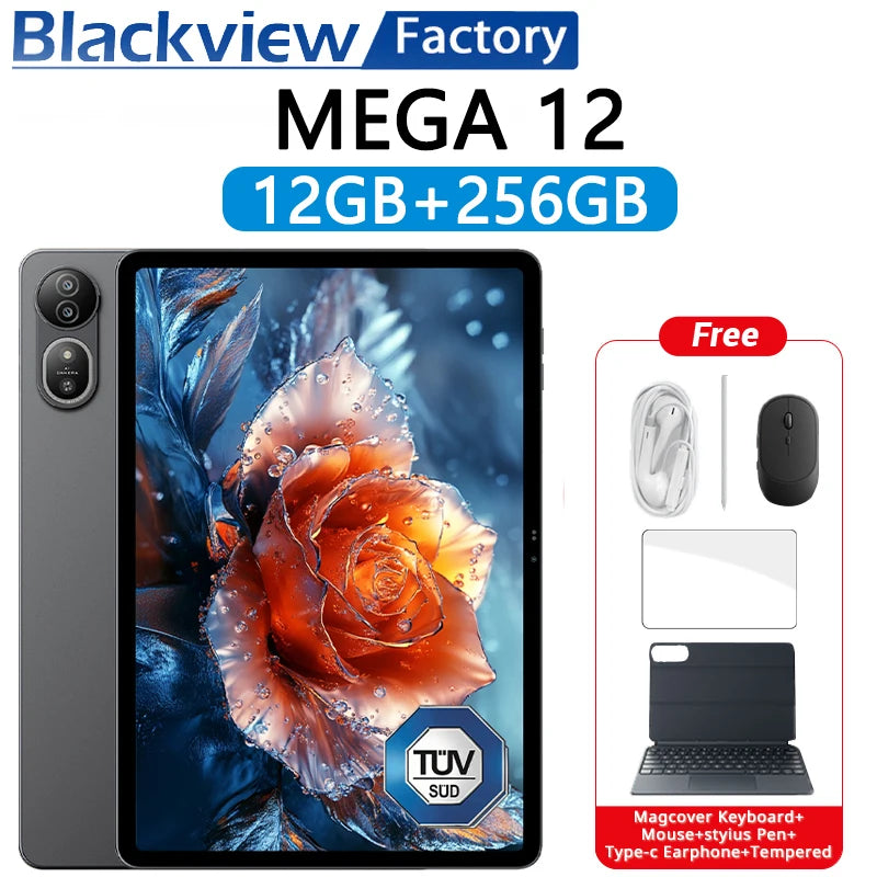 Blackview MEGA 12 Tablet | 12.2" 2.4K 120Hz | Dimensity 7200 | 50MP | 10000mAh | 5G | Android 16