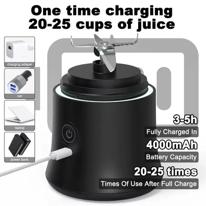 Portable Blender 600ML – USB Rechargeable, 4000mAh, Smoothie & Juicer | Black/White