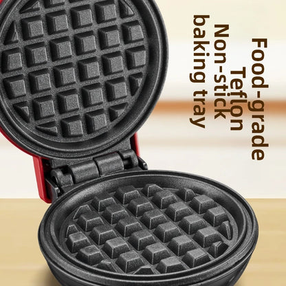 Mini Electric Waffle Maker – Double-Sided Heating, Sandwich & Breakfast Maker | Round & Heart Shape | US/EU/UK