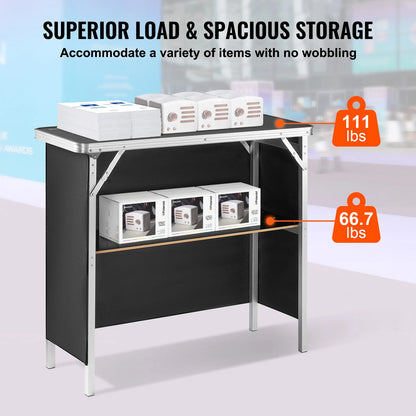 SucceBuy Portable Folding Bar Table | Trade Show Podium with EU Shipping