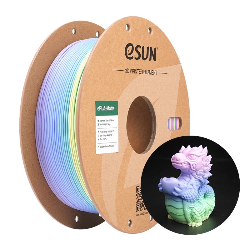 eSUN Rainbow Matte PLA Filament 1.75mm 1KG – For Bambu Lab & FDM Printers