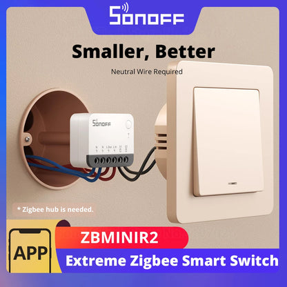 SONOFF ZBMINIR2 Extreme Zigbee Smart Switch – Detach Relay, eWeLink, ZBBridge-U, 2400W