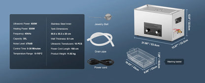 SucceBuy Ultrasonic Cleaner 2L–30L | Heater & Timer | Lab, Auto Parts, Jewelry