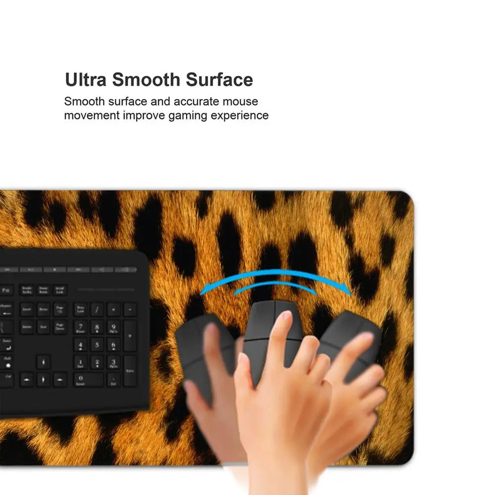 Leopard XXL Gaming Mouse Pad – Rubber Deskmat, Kawaii Anime Design, Multiple Sizes