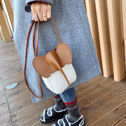 Corduroy Elephant Phone Bag – Luxury Bucket Shoulder Purse for Women
