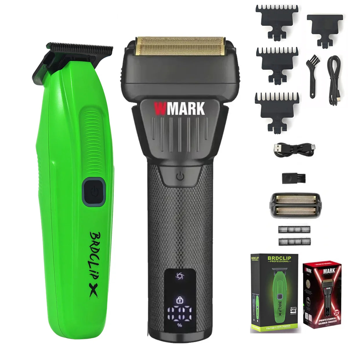 WMARK Men's Professional Electric Hair Clipper & Shaver Set – 9000RPM, 2000mAh, Wet/Dry, Salon Use