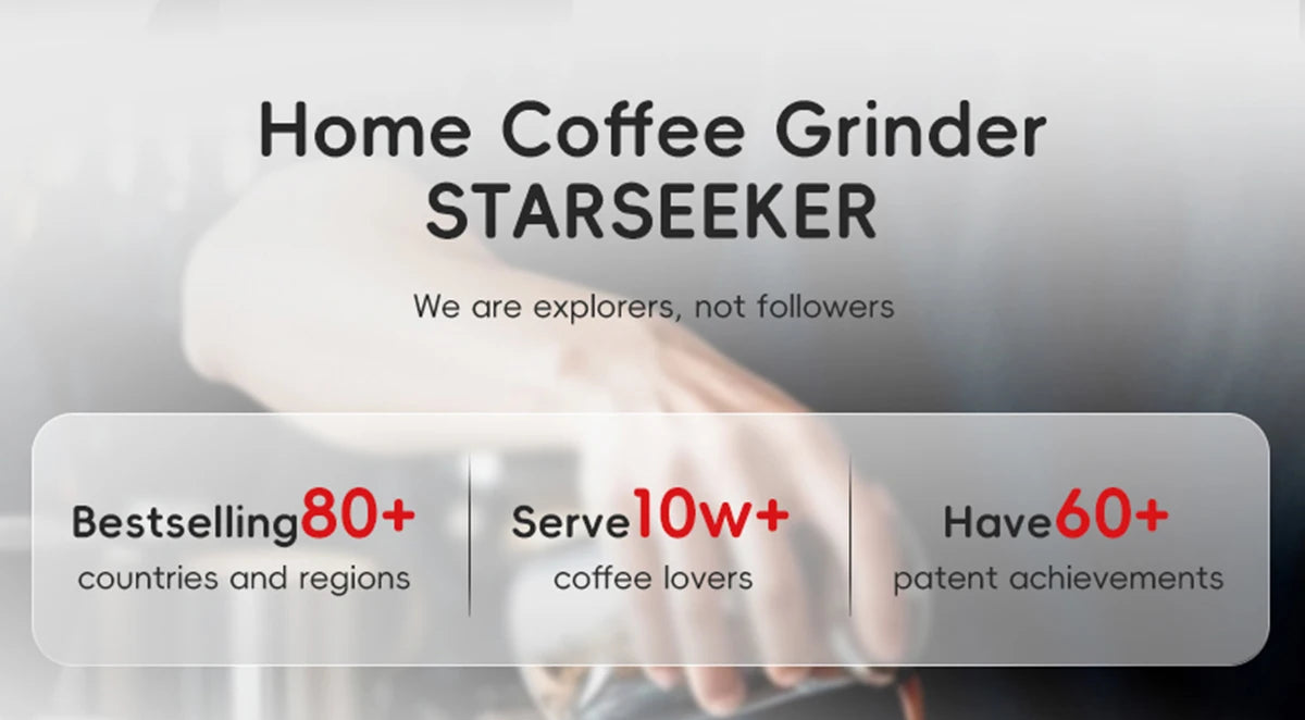 STARSEEKER E64 Espresso Grinder – 64mm Titanium Flat Burr, Stepless
