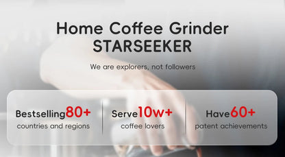 STARSEEKER E64 Espresso Grinder – 64mm Titanium Flat Burr, Stepless