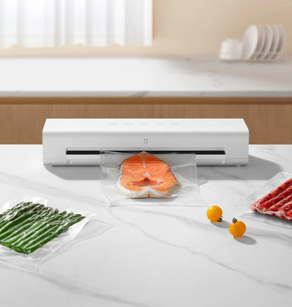MIJIA Vacuum Sealer Machine | 70kPa Suction | Dry & Moist Modes | 10 Vacuum Bags | External Vacuum | CN Version