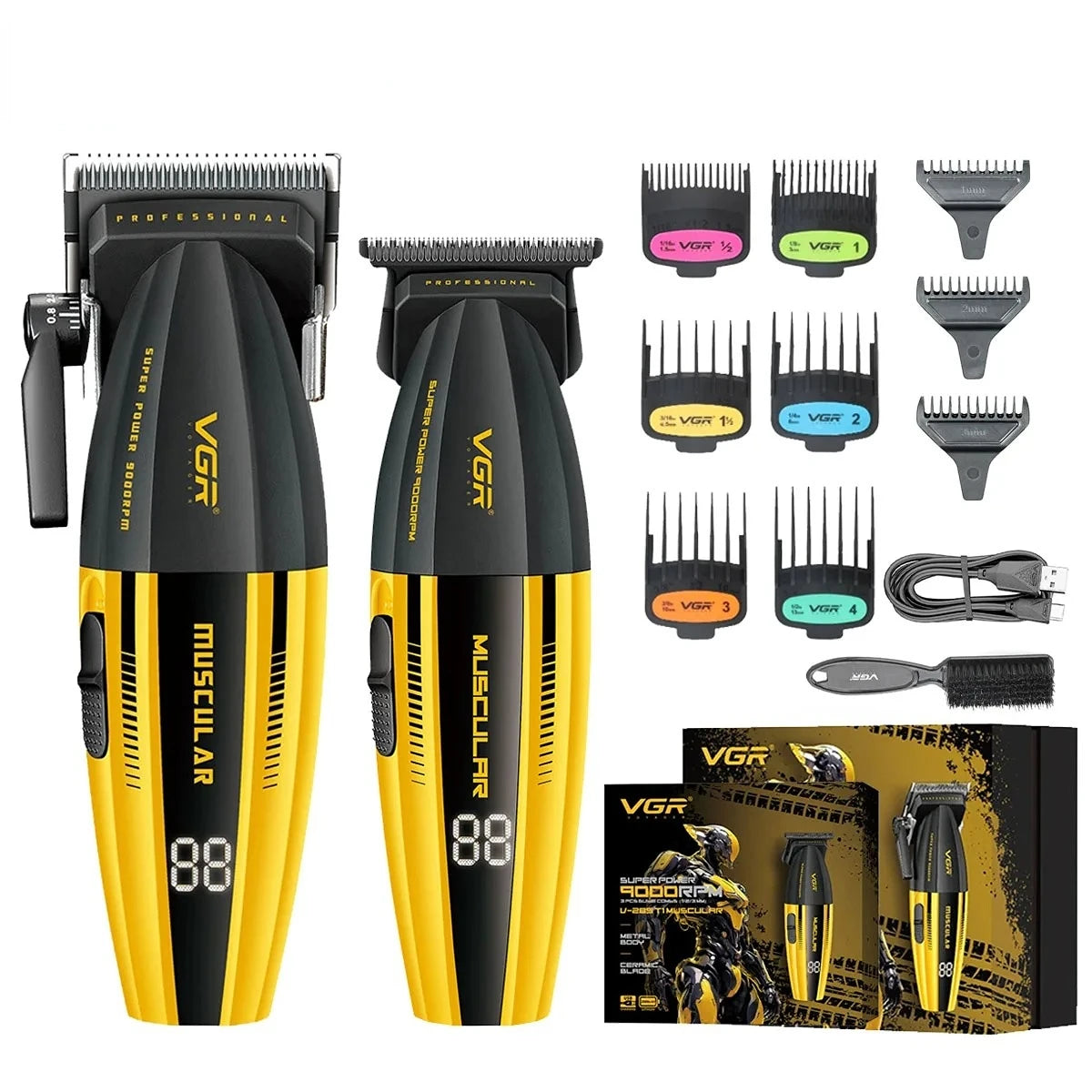 VGR Clipper Professional Hair Trimmer Electric Hair Cutting Machine 9000 RPM Hair Clipper Barber Cordless Clipper for Men V-285