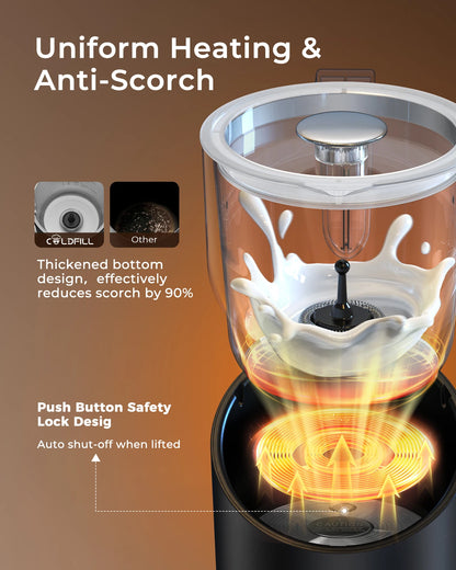 8-in-1 Electric Milk Frother & Steamer – 400ml Dishwasher Safe