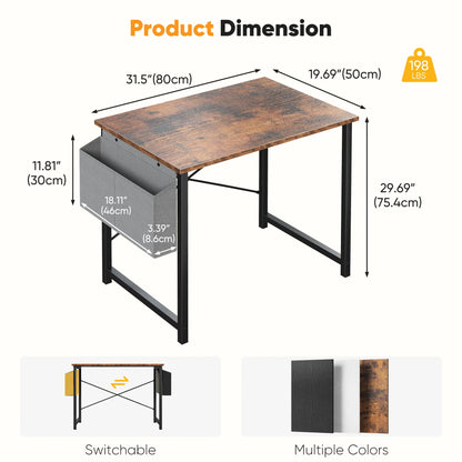 JHK 31–55" Adjustable Office & Gaming Desk – Metal Frame, Wood Tabletop & Storage Bag