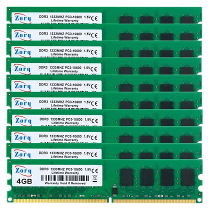 Set of 10 DDR3 RAM sticks from R.E.D. Shopping, 4GB and 8GB modules, 1333MHz and 1666MHz, desktop PC memory, 240-pin, non-ECC