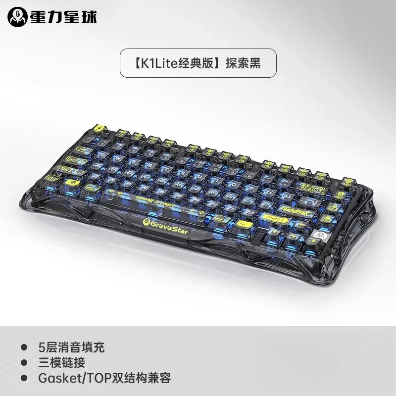 GravaStar K1 Wireless Gaming Keyboard | Tri-Mode BT/2.4GHz/USB | Long Battery | Custom Mechanical | RGB