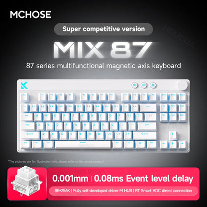 MCHOSE MIX87 Magnetic Axis Gaming Keyboard | 87 Keys | 8K Hz | 0.08ms | RGB | Hot-Swap | Wired