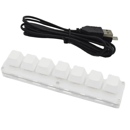 Mini 7-Key Programmable Macro Mechanical Keyboard – USB Wired DIY Macropad for Gaming & Work