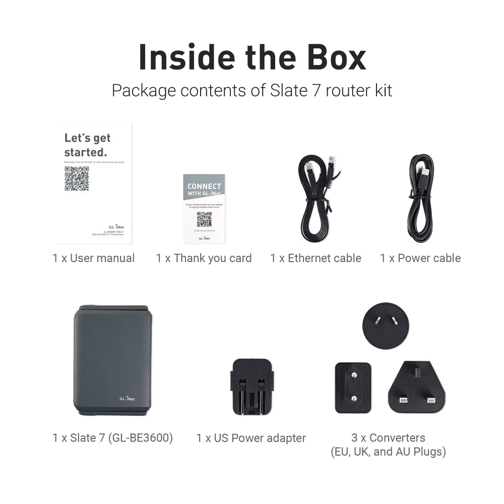 GL.iNet GL-BE3600 Slate 7 – Dual-Band WiFi 7 Travel Router