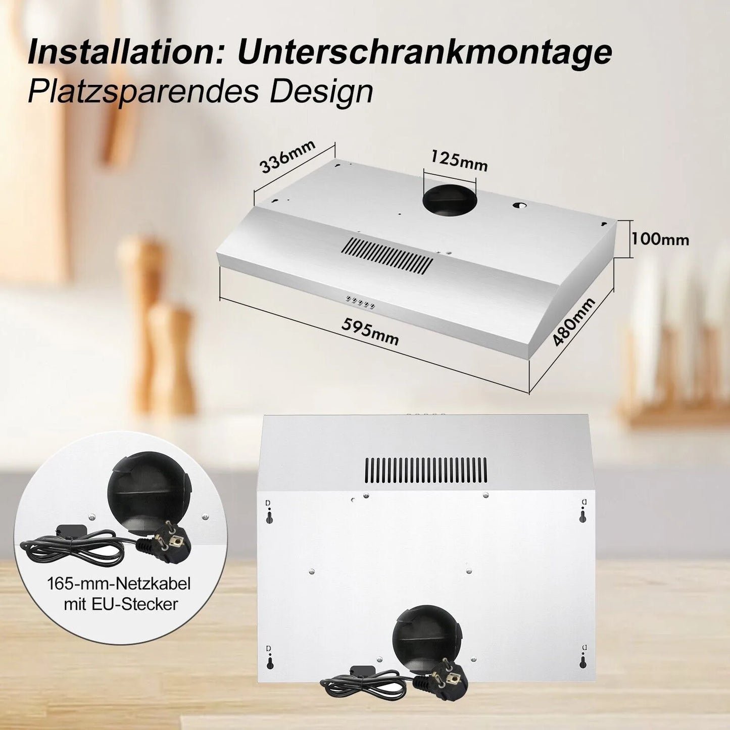TopStrong 60cm Under-Cabinet Extractor Hood | LED | Recirculating | White or Black | EU
