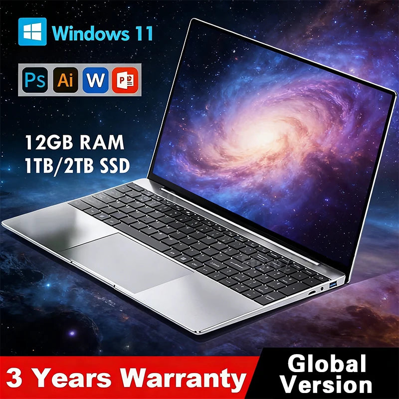 2026 Laptop 14.1" — Intel Atom A3950, 16GB DDR4, 1TB SSD, 1080p HD, Windows 11 Pro