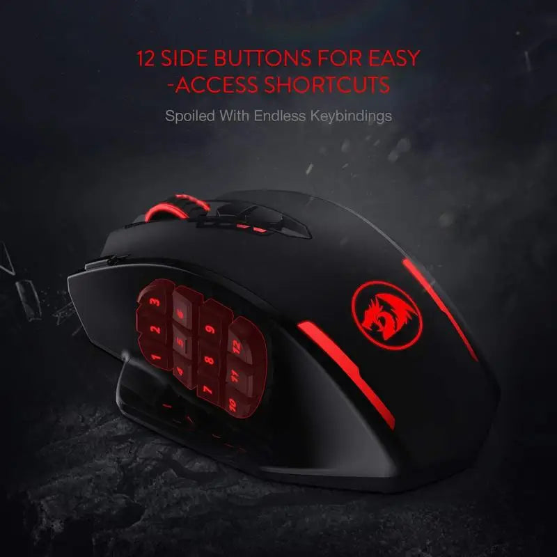 Redragon M913 Gaming Mouse – 16000 DPI, 16 Buttons, Wired & 2.4GHz Wireless, RGB, Black/White