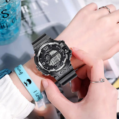 Men's Luminous Military LED Digital Watch - Waterproof, Silicone Strap, Calendar Display