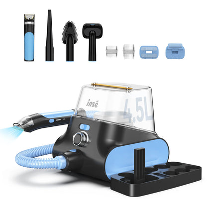 INSE P30 Dog Grooming Vacuum Kit – Ultra-Low Noise, 4.5L, Pet Clipper & Hair Cleaner