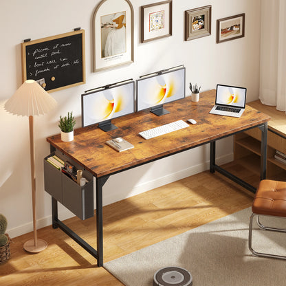 JHK 31–55" Adjustable Office & Gaming Desk – Metal Frame, Wood Tabletop & Storage Bag