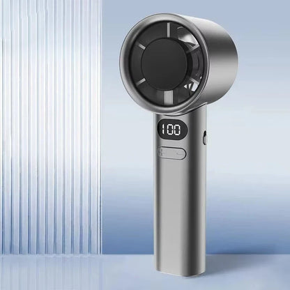 5000mAh Handheld Mini Fan – USB Rechargeable, Ice Compress Cooling, LED Display, 3 Speeds