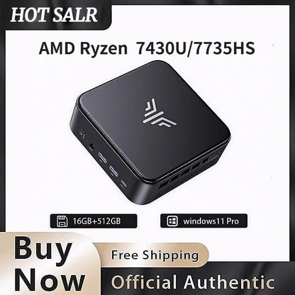 Mini PC – AMD Ryzen 5 7430U / Ryzen 7 7735HS, 32GB RAM, 512GB SSD, 4K HDMI, WiFi